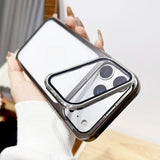 Folding Flip Full Lens Stand Transparent Phone Case For iPhone