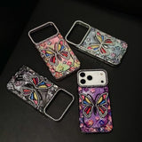 Electroplated Hollowed-out Rhinestone Butterfly Phone Case For iPhone