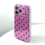 Polka Dots Glitter Pink Magnetic Case For iPhone