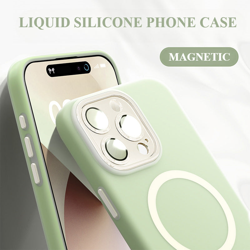 Liquid Silicone Anti-fall Magnetic Phone Case For iPhone