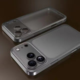 Luxury Plating Matte Hard Phone Case for iPhone 18 17 Air 16 15 14 13 ProMax Camera Lens Film Protector Frosted Shockproof Cover