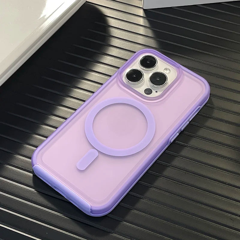 Neon Color Wireless Charging Magnetic Case For iPhone