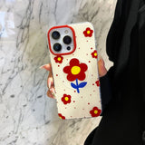 Little Red Flower Magnetic Phone Case For iPhone