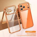 Electroplated Transparent Magnetic Phone Case For iPhone