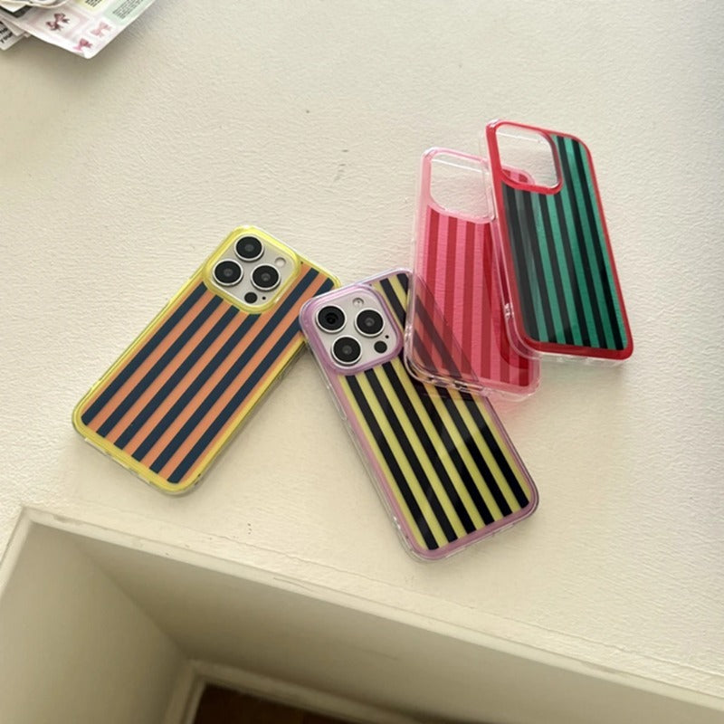 Simplicity Colour Vertical Stripes Cover Case For iPhone