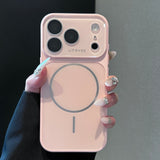 Frosted Large Window Magnetic Phone Case For iPhone