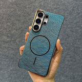 Gold-textured Magnetic Frameless Phone Case For Samsung