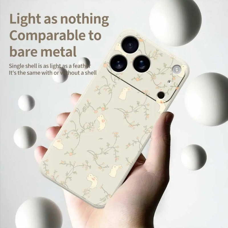 Rabbit and Floral Style Phone Case For iPhone