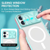 Slide Camera Lens Protection Clear Magnetic Phone Case For iPhone