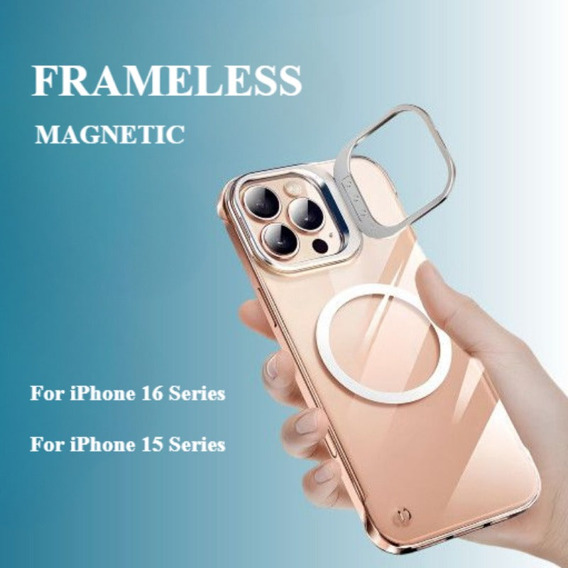 Ultra-thin Transparent Borderless Magnetic Mobile Phone Case For iPhone