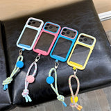 Transparent Colored Lanyard Phone Case For iPhone