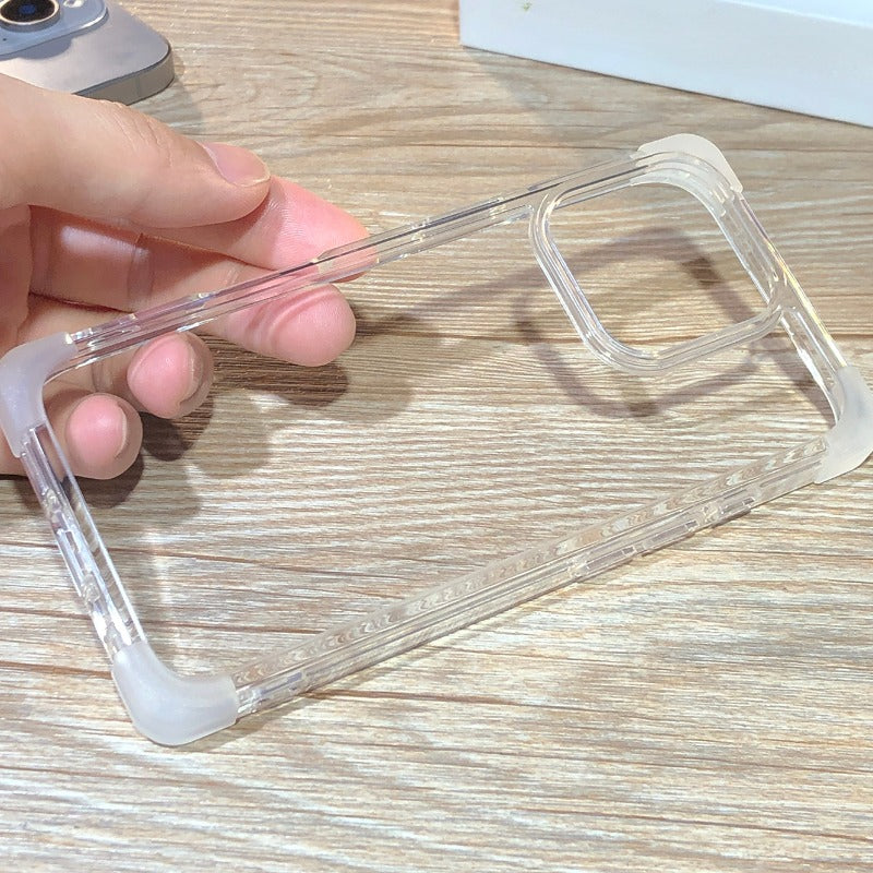 Straight Edge Airbag Transparent Phone Case For iPhone