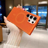 Breathable, shockproof, heat-dissipating magnetic phone case for Samsung