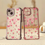 Butterfly Four Corner Anti-drop Lucency Phone Case For iPhone