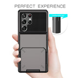 TPU+PC Flip Card Insertion Phone Case For Samsung