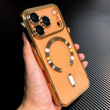 Electroplated Soft TPU Clear Magnetic Phone Case For  iPhone