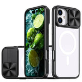 Slide Camera Lens Protection Clear Magnetic Phone Case For iPhone