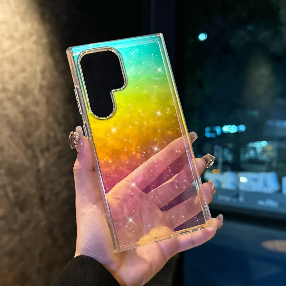 Aurora Gradient Magnetic Glitter Case For Samsung