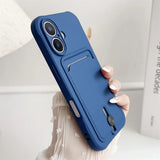 Card Wallet Holder Soft Silicone Phone Case for iPhone