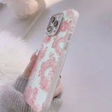 Custodia Cartoon Laser Pink Dragon per iPhone