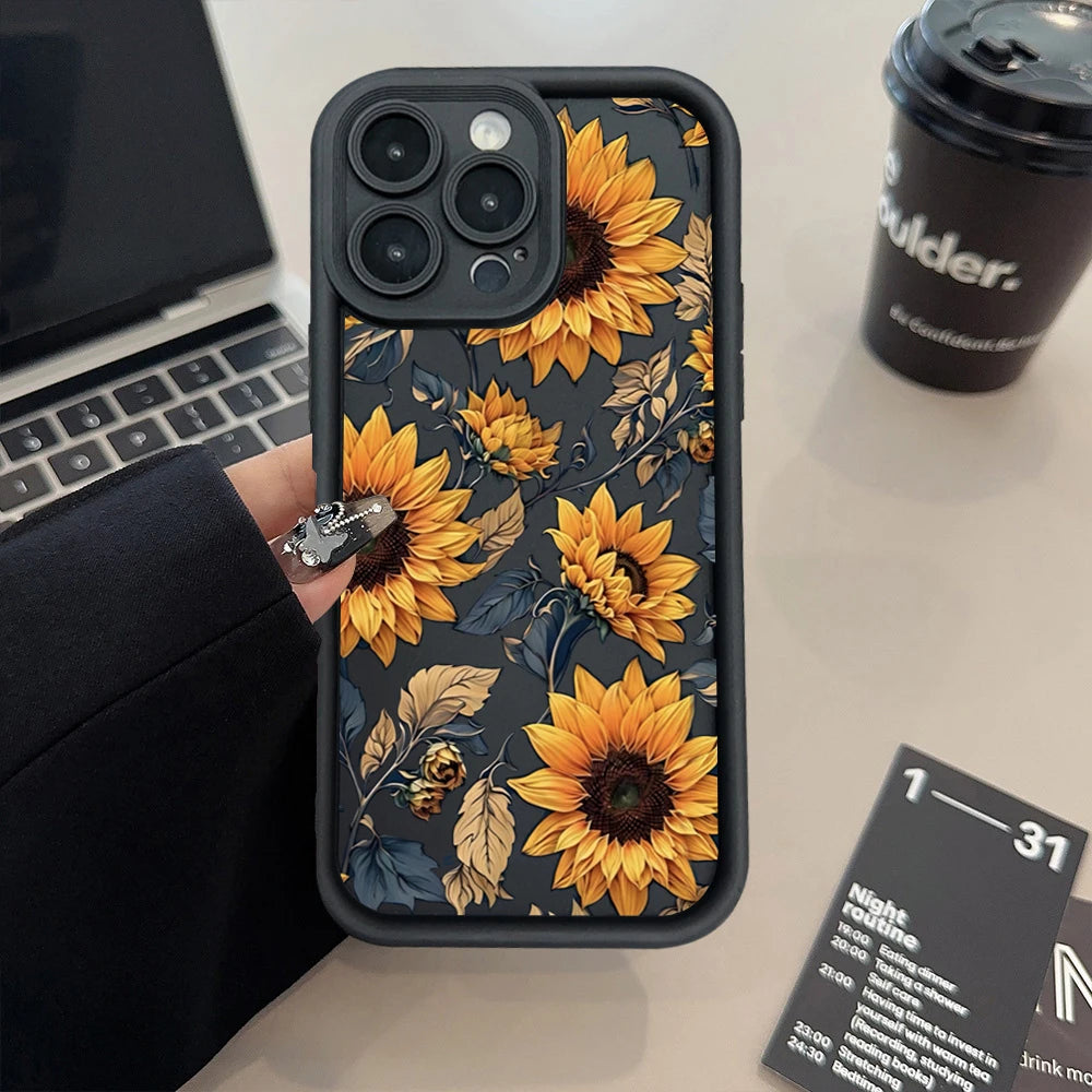 Flower Printed Phone Case For iPhone