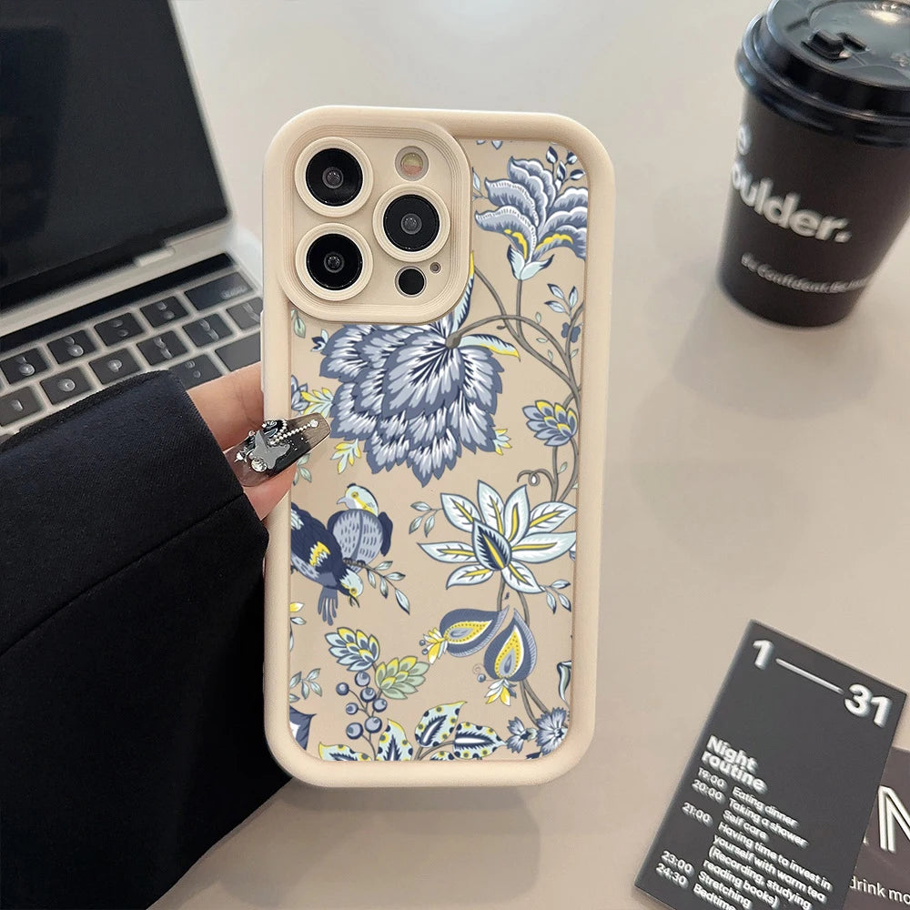 Flower Printed Phone Case For iPhone