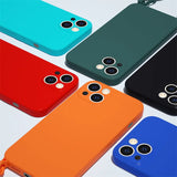 Crossbody Lanyard Liquid Silicone Case For iPhone