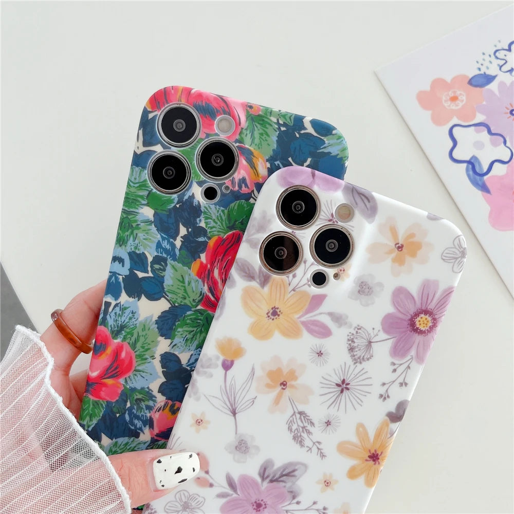 Crossbody Lanyard Strap Flower Phone Case For iPhone