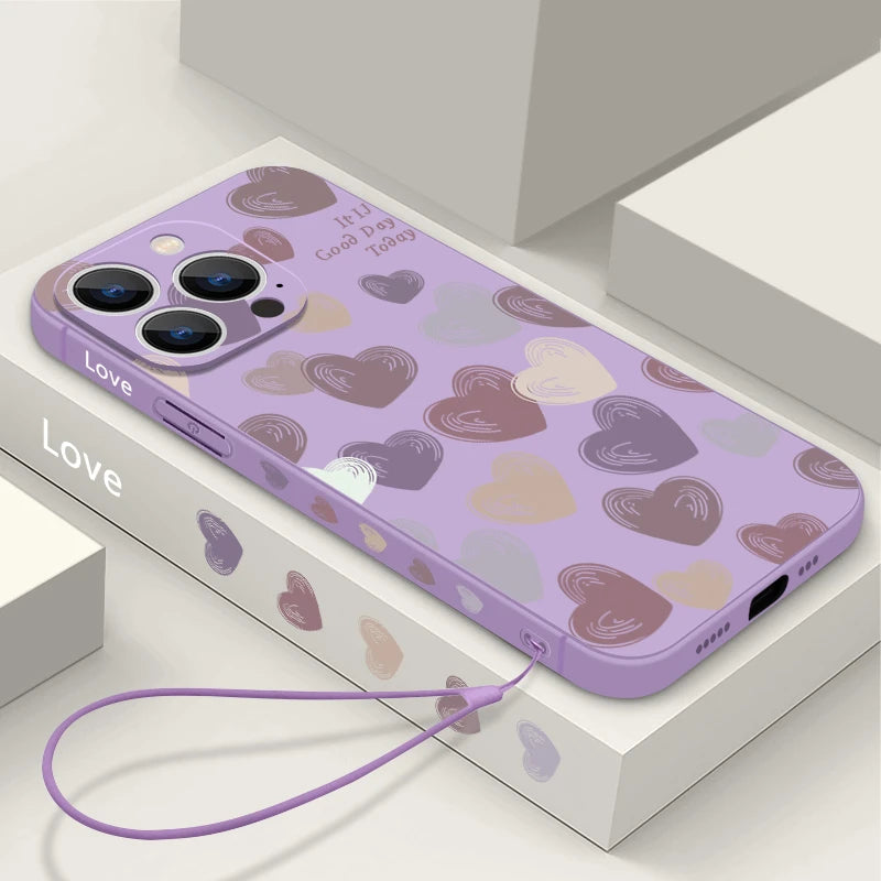 Cute Love Heart Magnetic Shockproof Case For iPhone