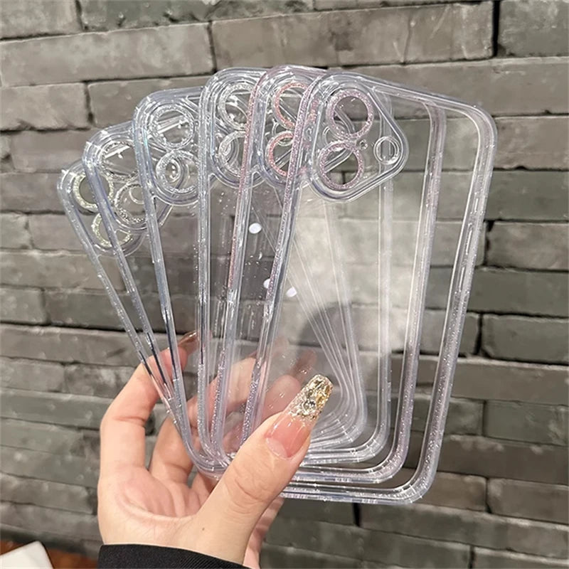 Clear Tempered Glass Hard Case For iPhone