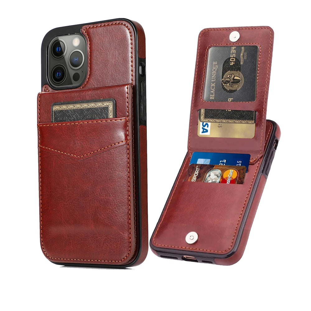 Flip Leather Magnetic Card Holder Wallet Case for IPhone