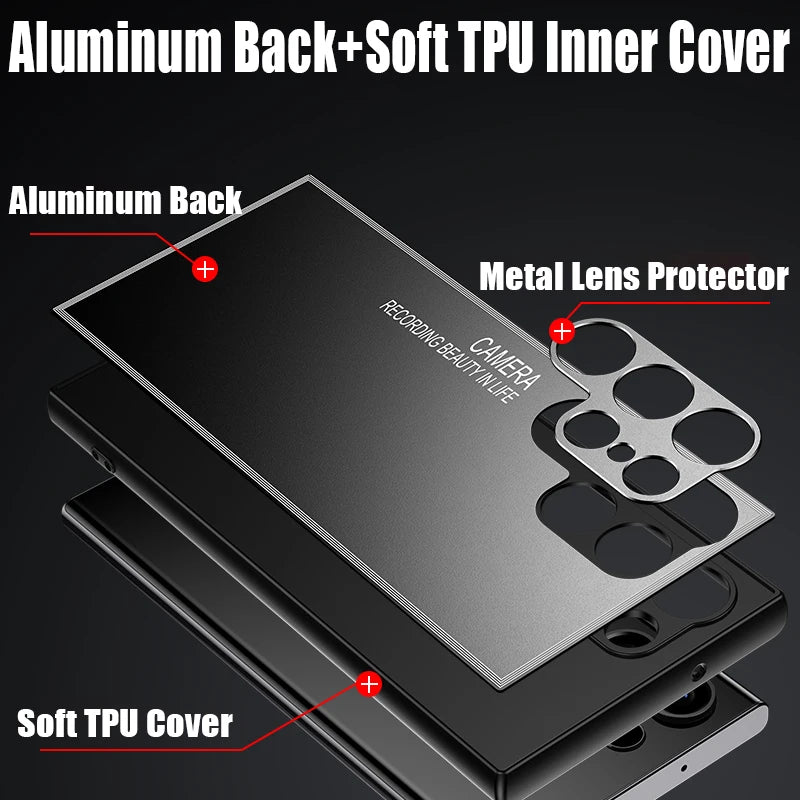 Frosted Aluminum Metal TPU Silicone Case For Samsung