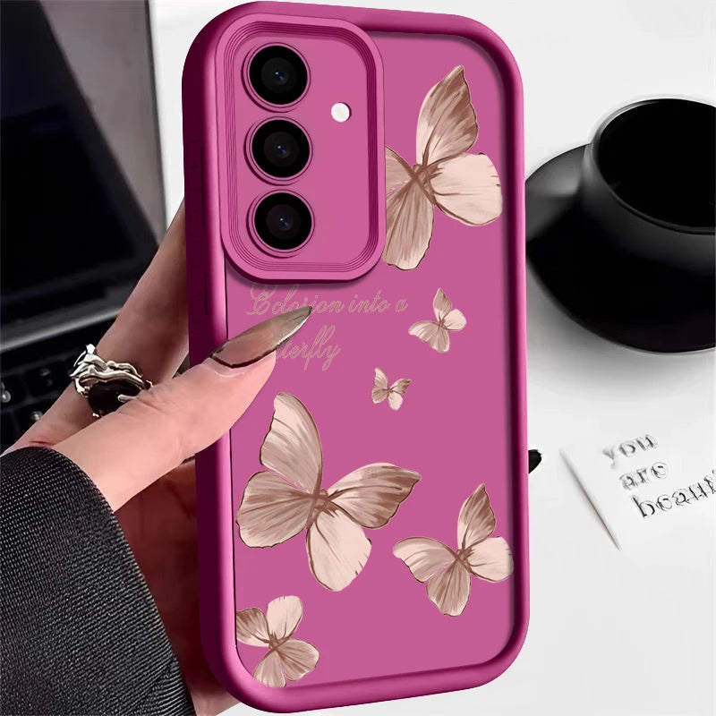 Gold Butterfly Soft TPU Case For Samsung