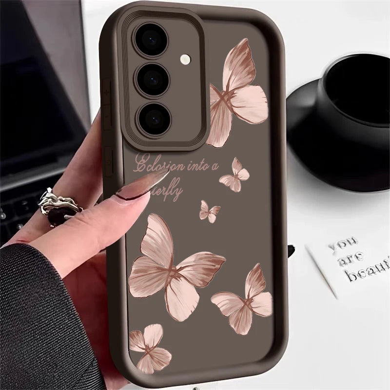 Gold Butterfly Soft TPU Case For Samsung