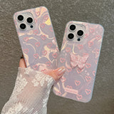 3D Polka Dot Butterfly Water Ripple Love Heart Phone Case For iPhone