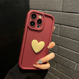 Custodia per cellulare carina in silicone con cuore d'amore 3D per iPhone