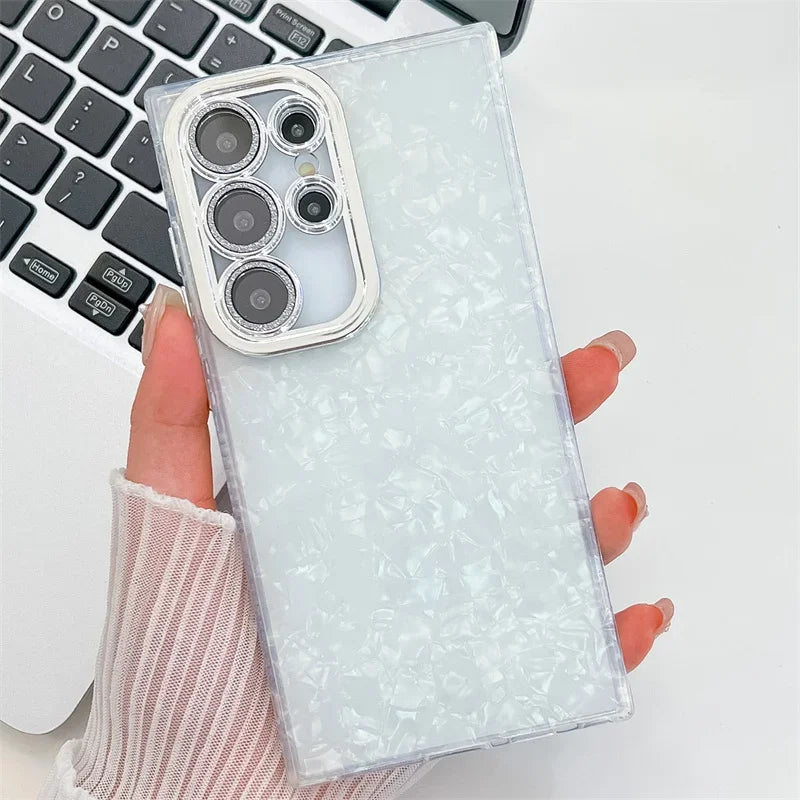 Hard PC Glitter Laser Ripple Marble Case For Samsung