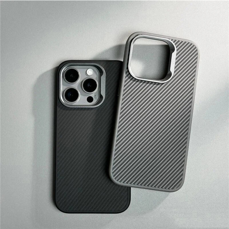 Luxury Carbon Fiber Texture Simple Phone Case For iPhone