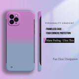 Hard PC Gradient Color Frameless Phone Case For iPhone