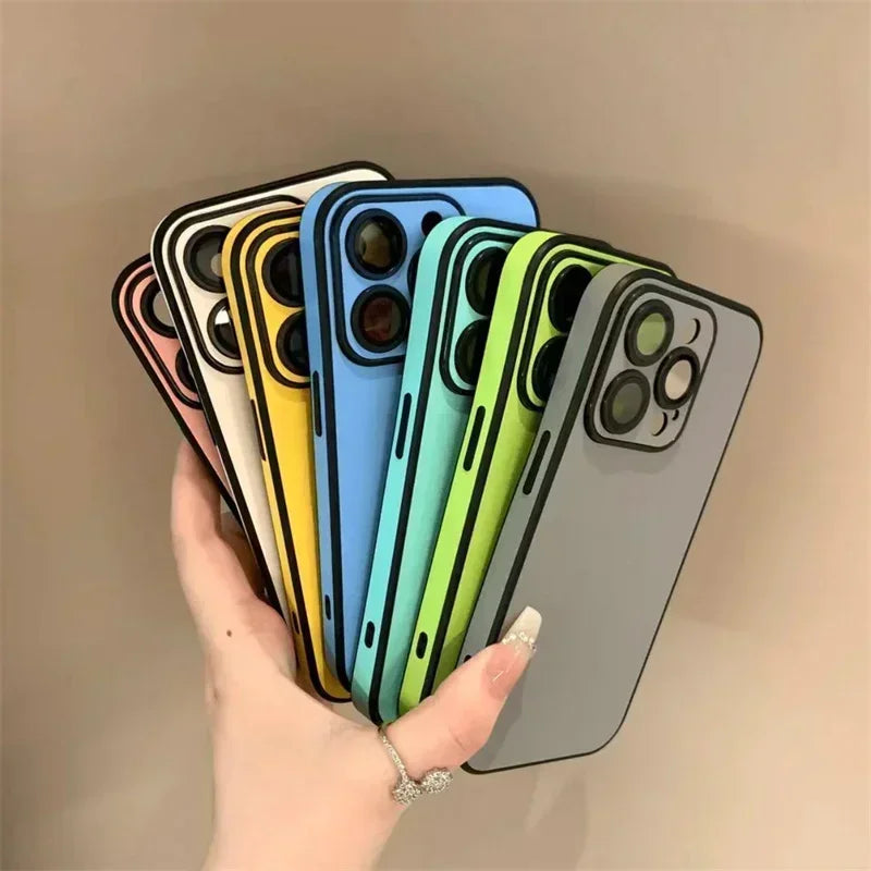 Soft Silicone Leather Colorful Case For iPhone