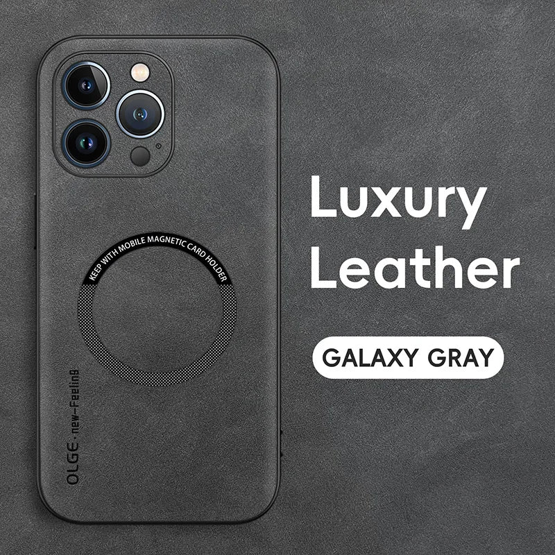 Luxury Leather Magnetic Case For iPhone