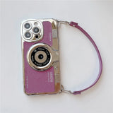 Luxury Retro Stereo Camera Hand with Lanyard Phone Case For iPhone