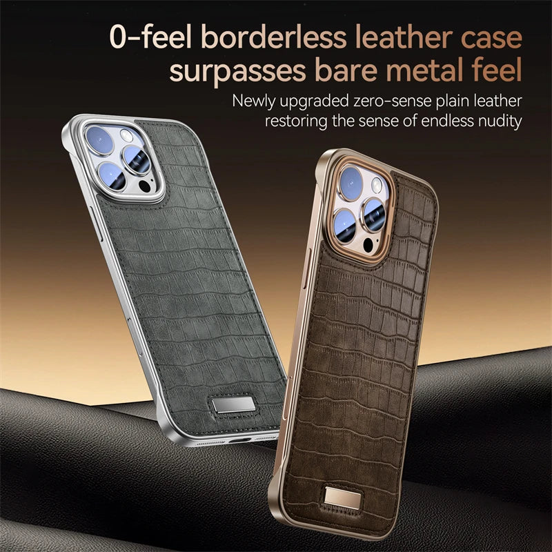 Ultra-Thin Frameless Leather Phone Case For iPhone