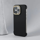 Ultra Thin Metal Lens Magnetic Minimalist Borderless Hard PC Phone Case For iPhone