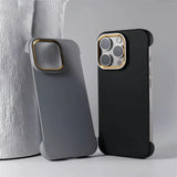 Ultra Thin Metal Lens Magnetic Minimalist Borderless Hard PC Phone Case For iPhone