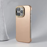 Ultra Thin Metal Lens Magnetic Minimalist Borderless Hard PC Phone Case For iPhone