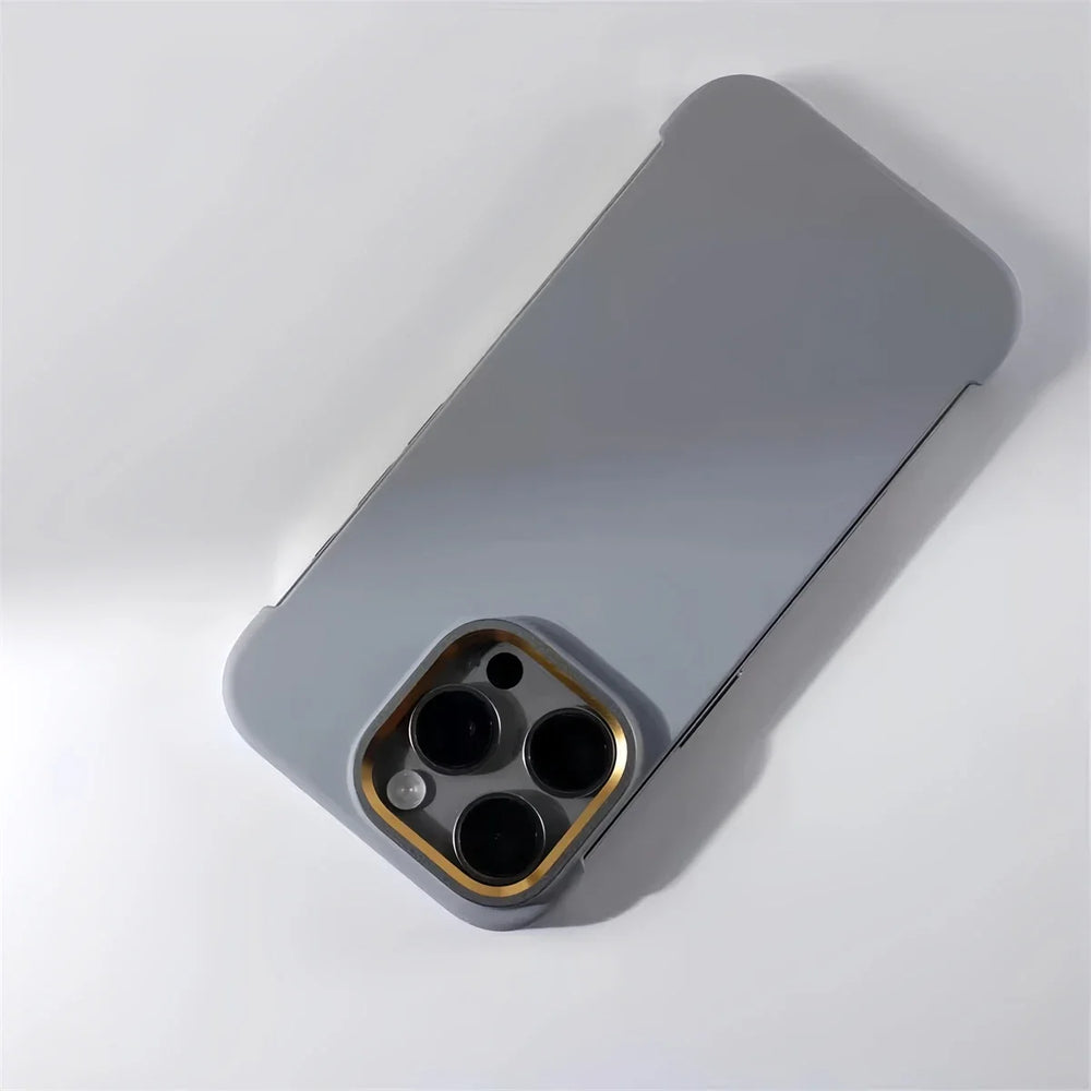 Ultra Thin Metal Lens Magnetic Minimalist Borderless Hard PC Phone Case For iPhone