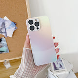 Matte Metallic Paint Gradient Glass Anti-fall Phone Case For iPhone