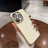 Large Window Liquid Silicone Phone Case For iPhone