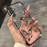 Frameless Butterfly Transparent Hard Phone Case For Samsung